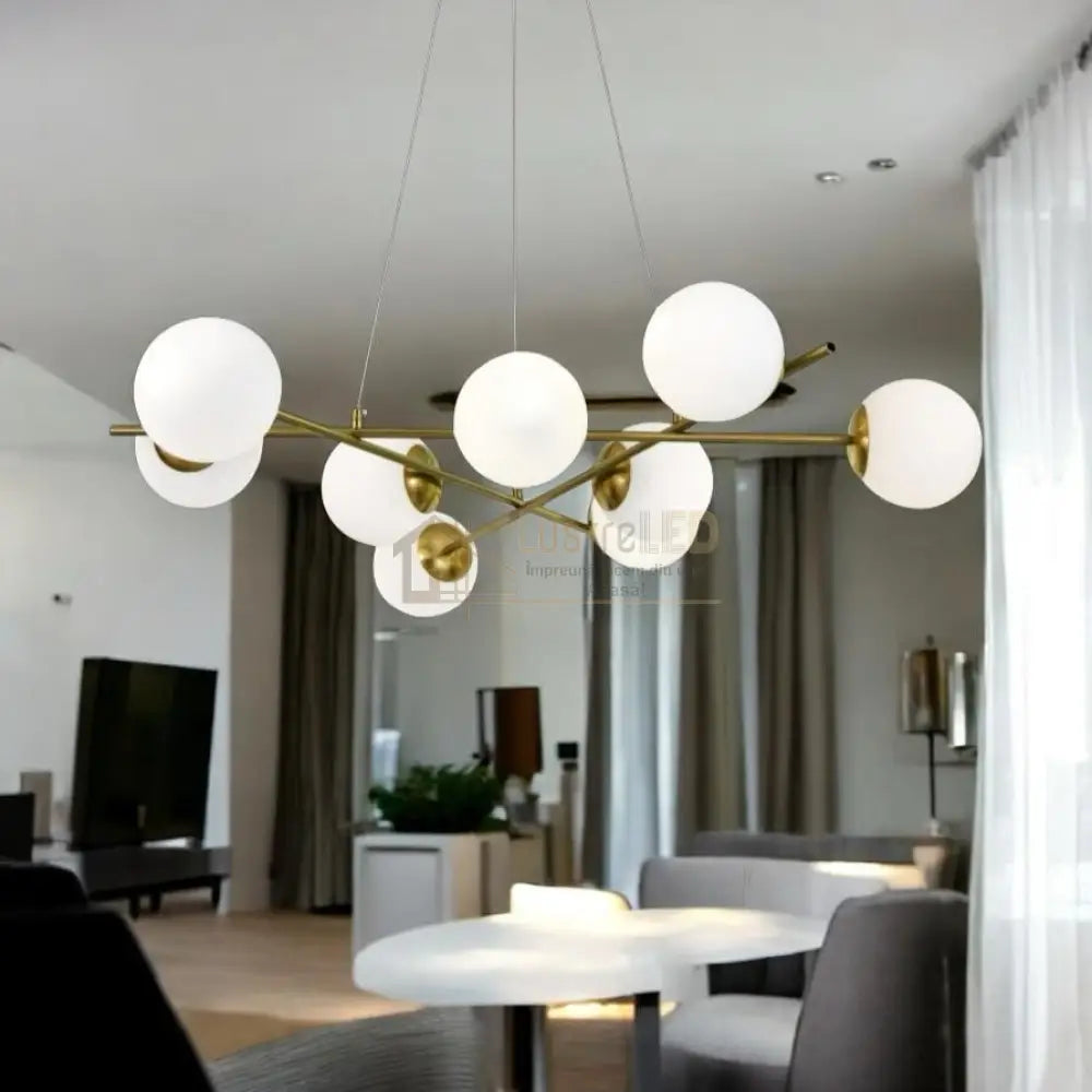 Lustra Abajur MAT GOLD 9xE27 F0010/9 ABAJUR / AURIE Chandeliers