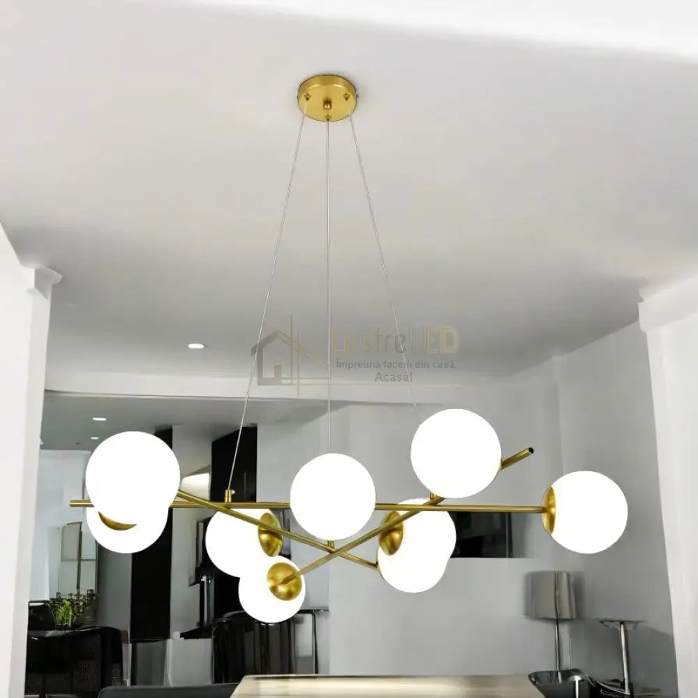 Lustra Abajur MAT GOLD 9xE27 F0010/9 ABAJUR / AURIE Chandeliers