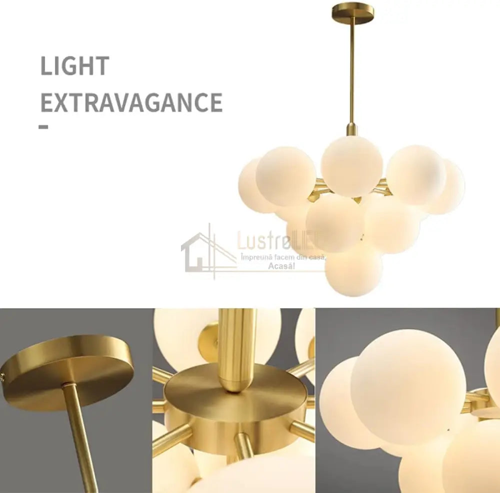 Lustra Abajur Mat Gold Dx2410-13 Chandeliers