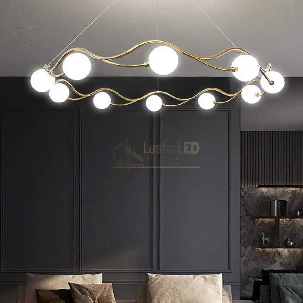 Lustra Abajur MAT GOLD Elven Ring 10xG9 80cm ABAJUR / AURIE Chandeliers