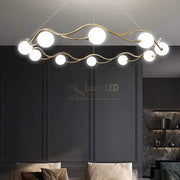 Lustra Abajur MAT GOLD Elven Ring 10xG9 80cm ABAJUR / AURIE Chandeliers