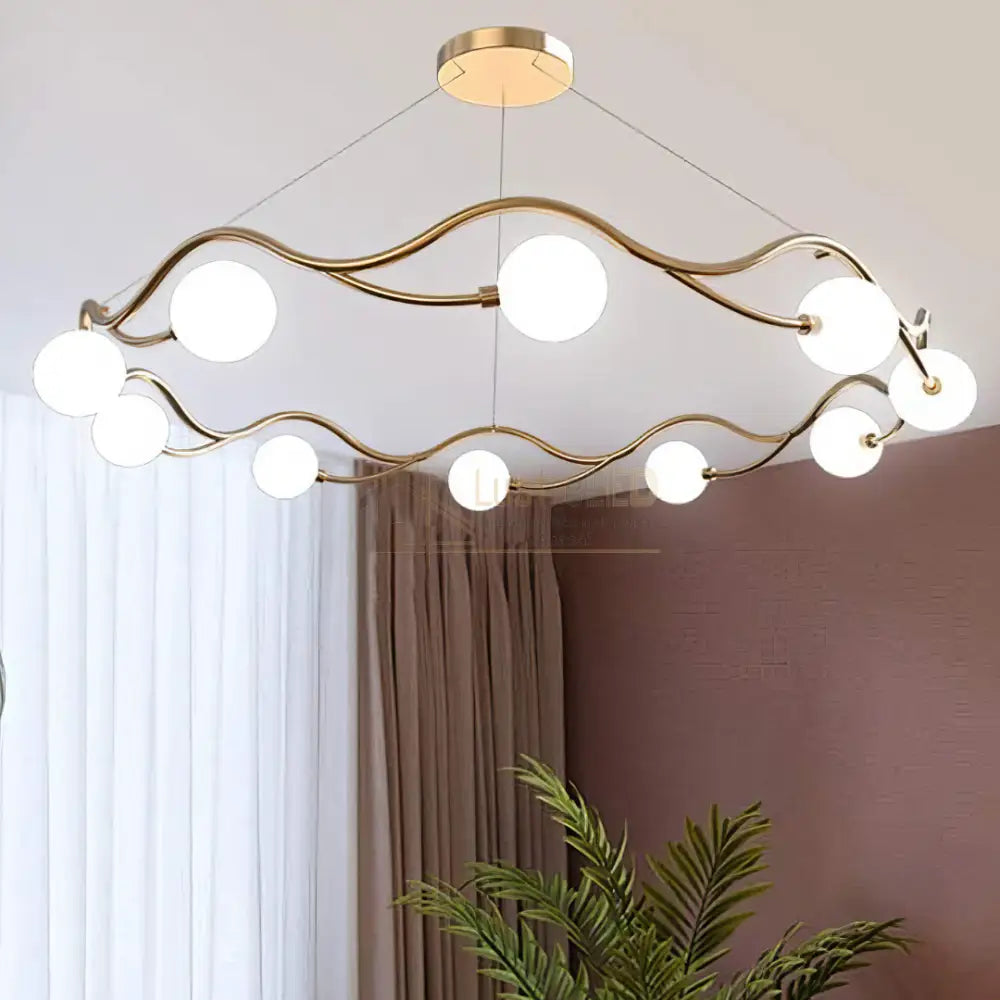 Lustra Abajur MAT GOLD Elven Ring 10xG9 80cm ABAJUR / AURIE Chandeliers