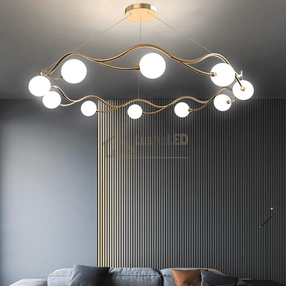 Lustra Abajur MAT GOLD Elven Ring 10xG9 80cm ABAJUR / AURIE Chandeliers