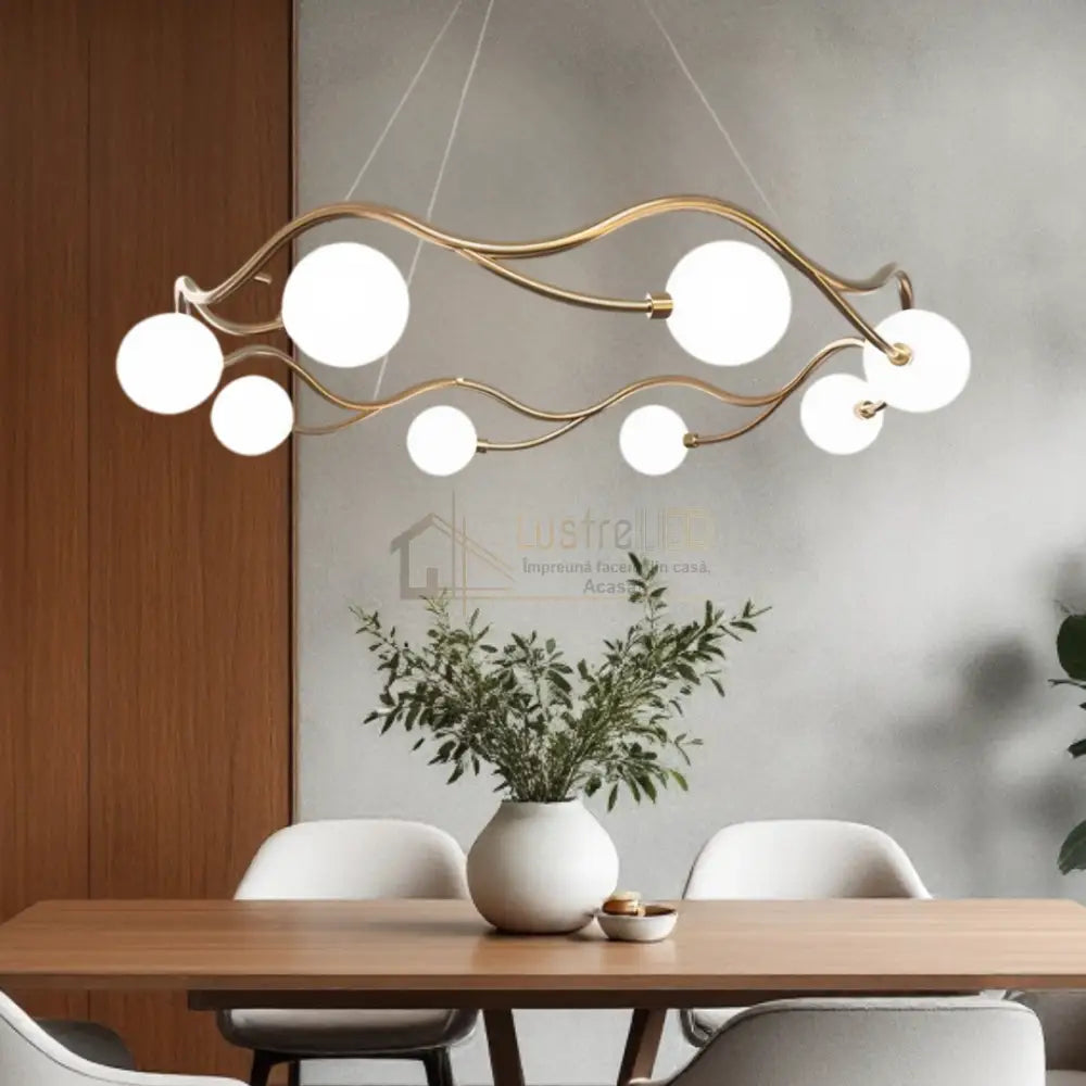 Lustra Abajur MAT GOLD Rotunda 8xG9 60cm ABAJUR / AURIE Chandeliers