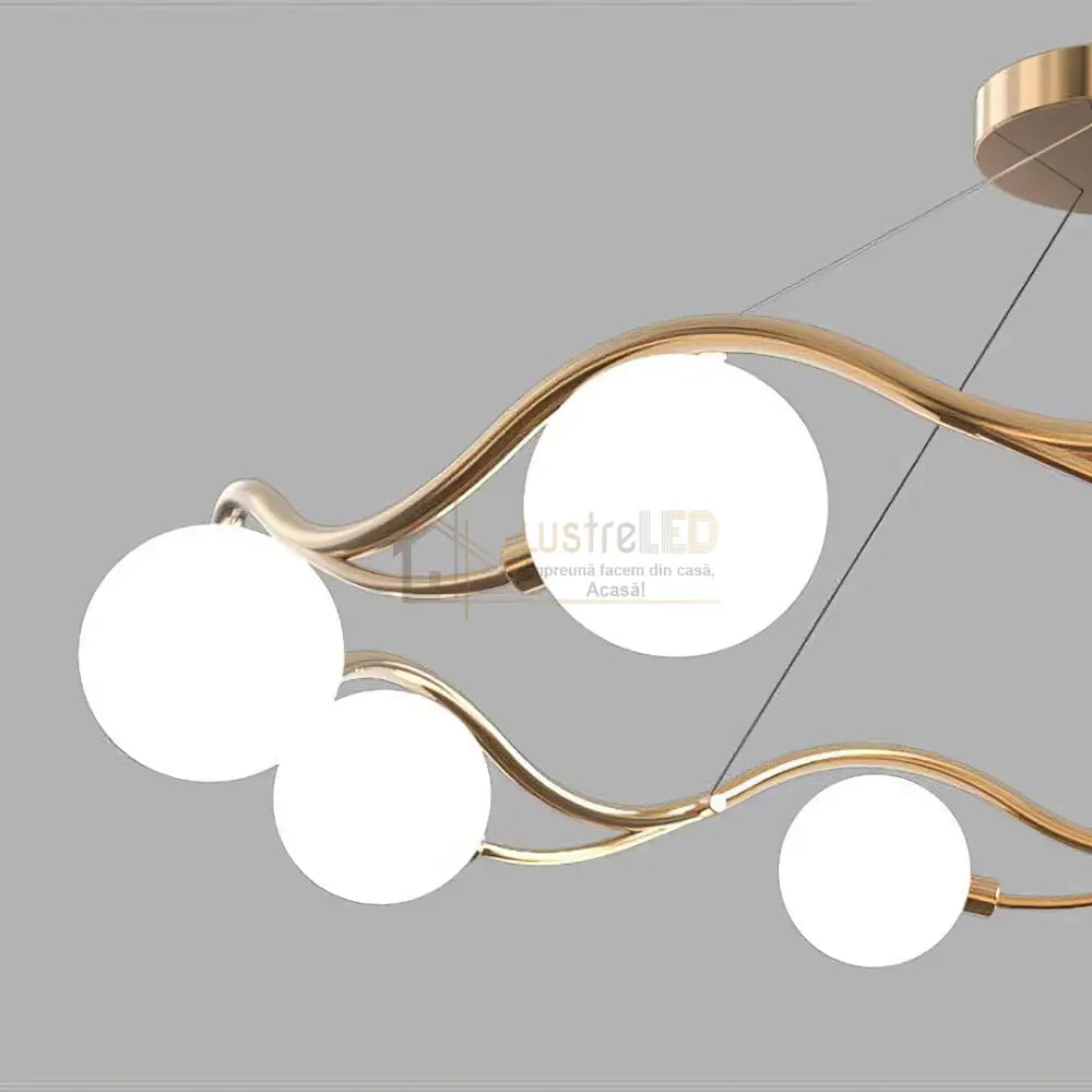 Lustra Abajur MAT GOLD Rotunda 8xG9 60cm ABAJUR / AURIE Chandeliers