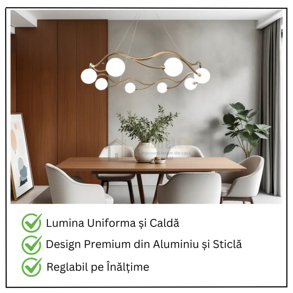 Lustra Abajur MAT GOLD Rotunda 8xG9 60cm ABAJUR / AURIE Chandeliers