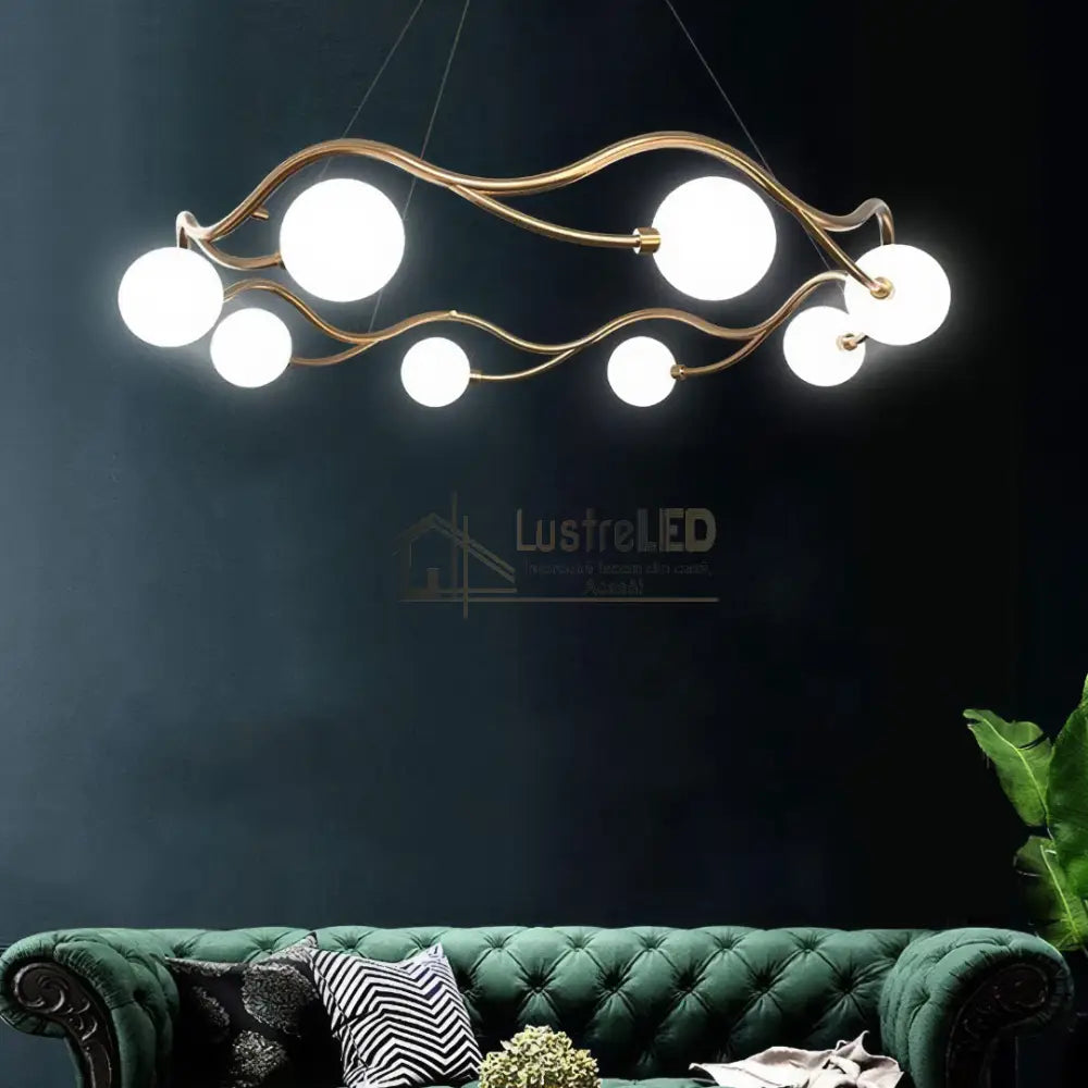 Lustra Abajur MAT GOLD Rotunda 8xG9 60cm ABAJUR / AURIE Chandeliers