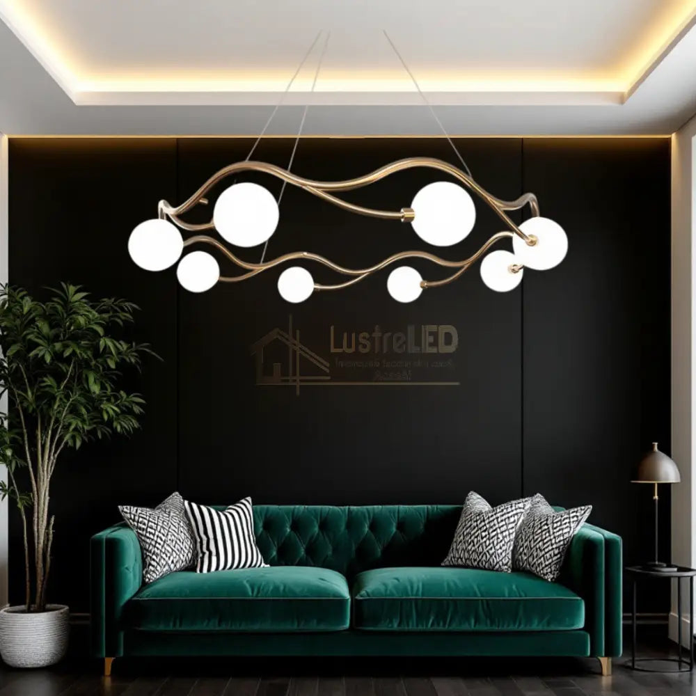 Lustra Abajur MAT GOLD Rotunda 8xG9 60cm ABAJUR / AURIE Chandeliers