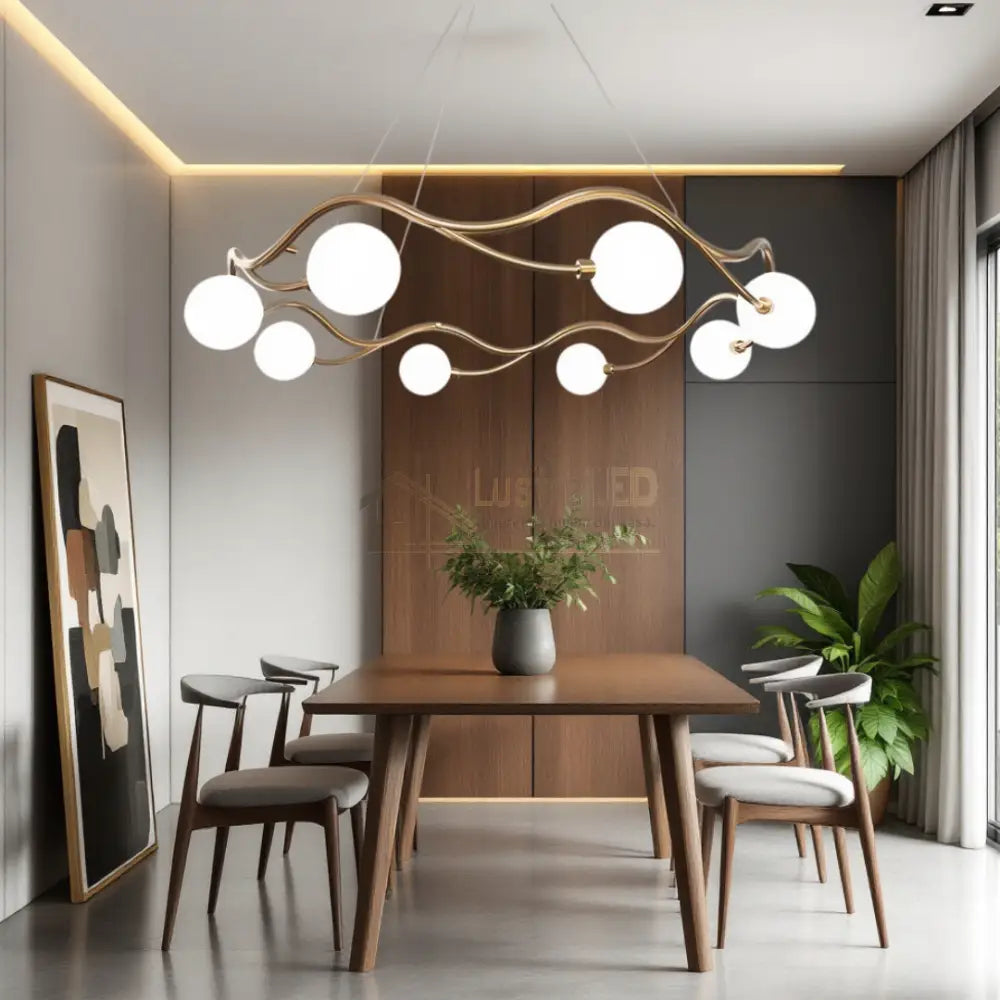 Lustra Abajur MAT GOLD Rotunda 8xG9 60cm ABAJUR / AURIE Chandeliers