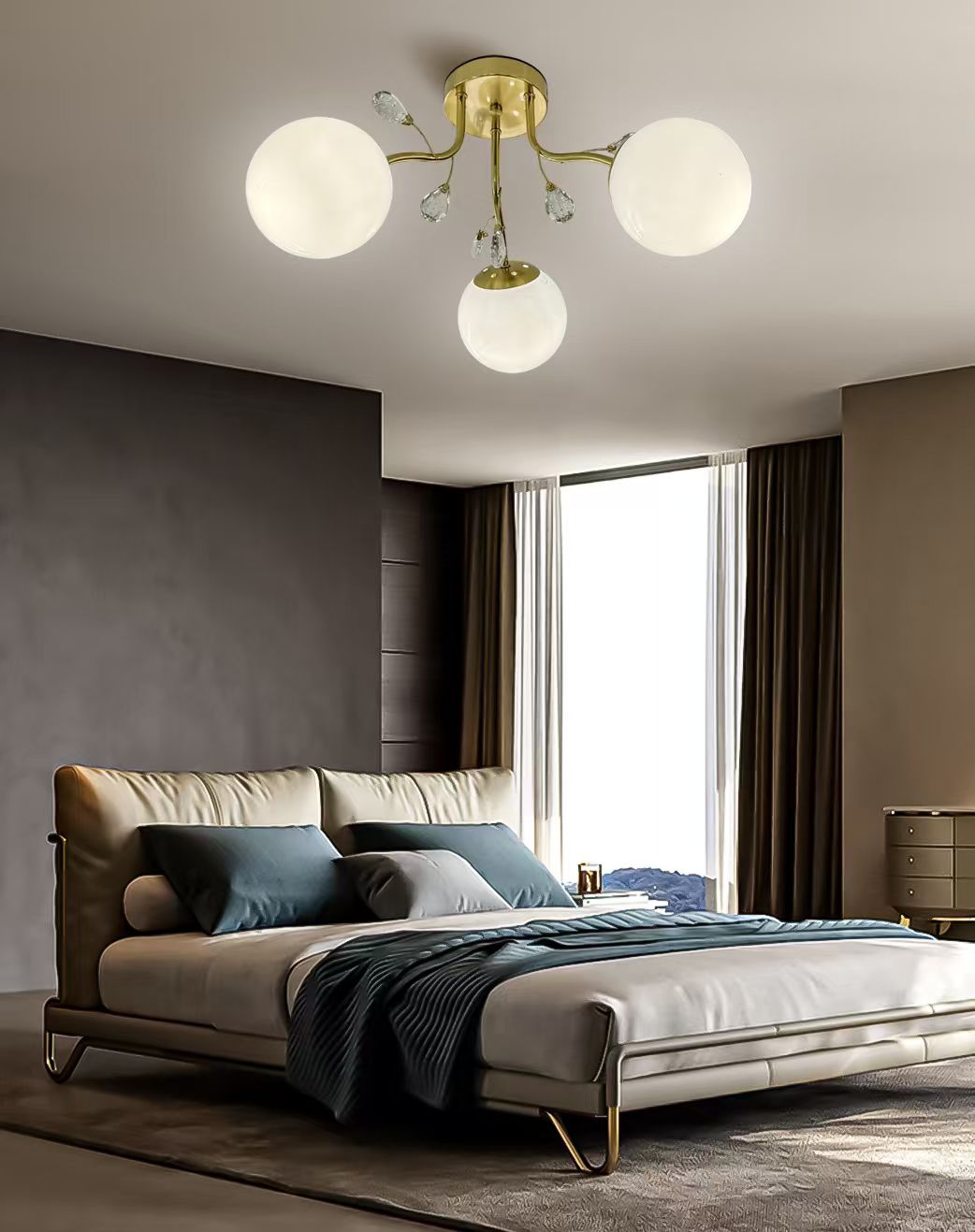 Lustra Abajur Mat Aplicata 3xE27 Gold Glamour