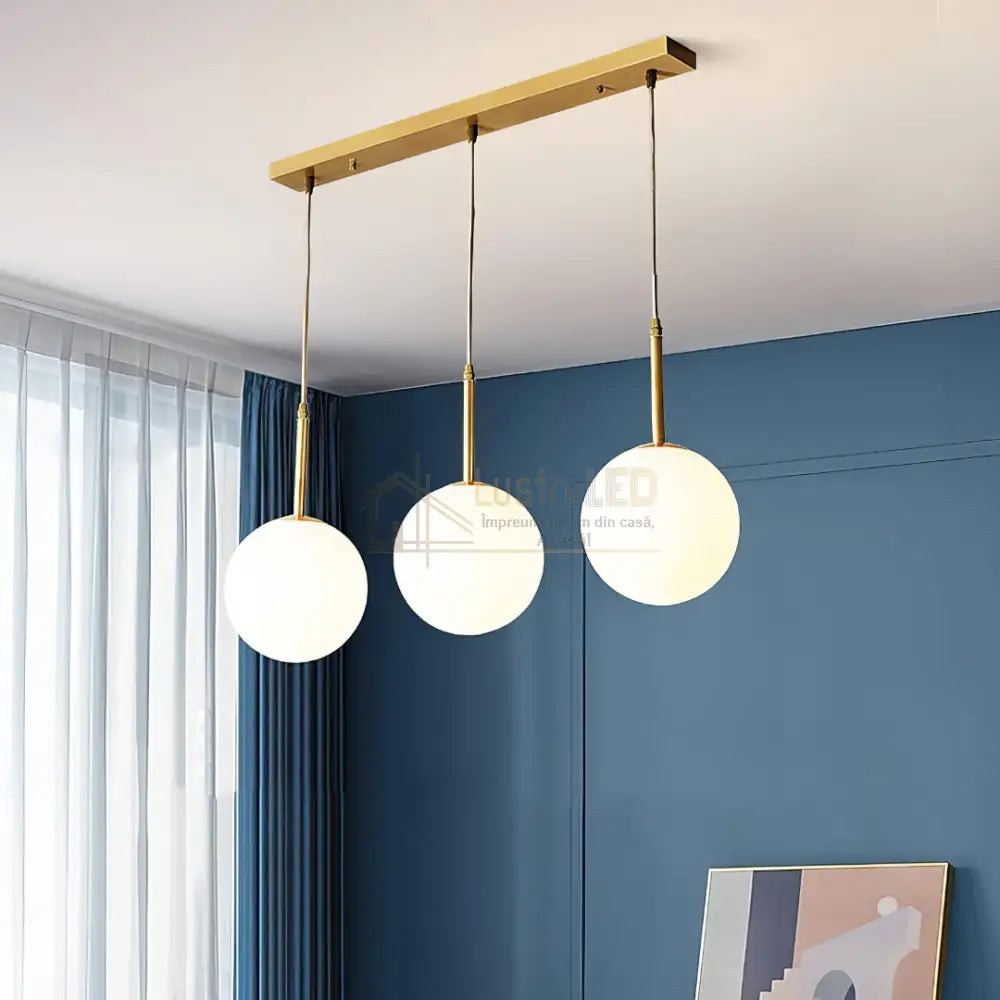 Lustra Abajur MAT GOLD Liniara 3xE27 DN124-3 ABAJUR / AURIE Chandeliers