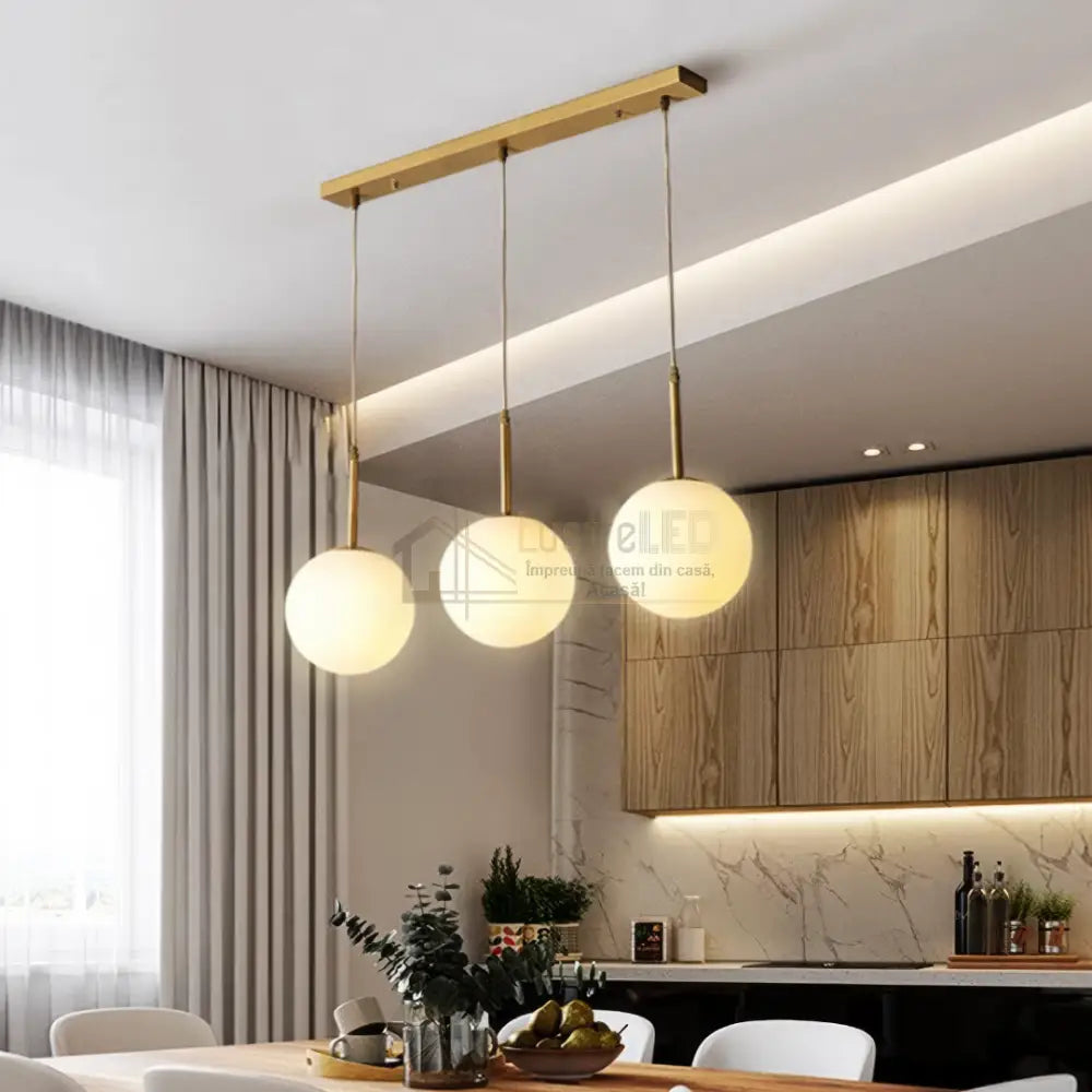 Lustra Abajur MAT GOLD Liniara 3xE27 DN124-3 ABAJUR / AURIE Chandeliers