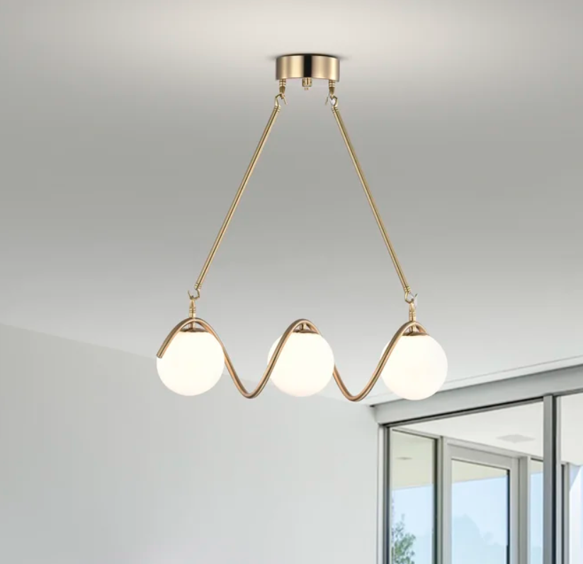 Lustra Abajur MAT GOLD Liniara 3xE27 Spiral MX165-3