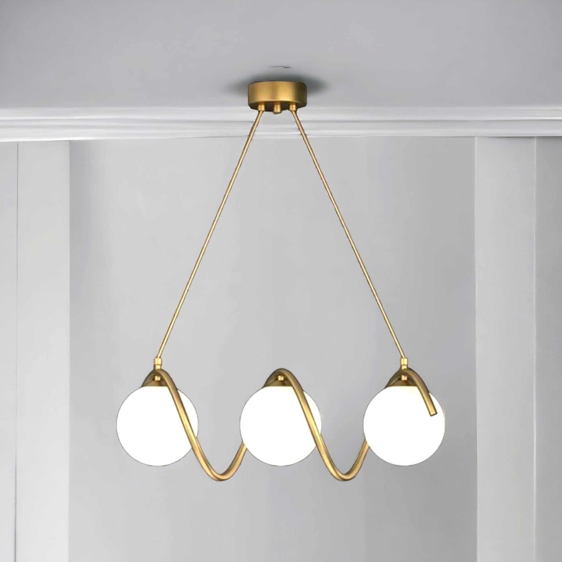 Lustra Abajur Mat Gold Liniara 3Xe27 Spiral Mx165-3 Chandeliers