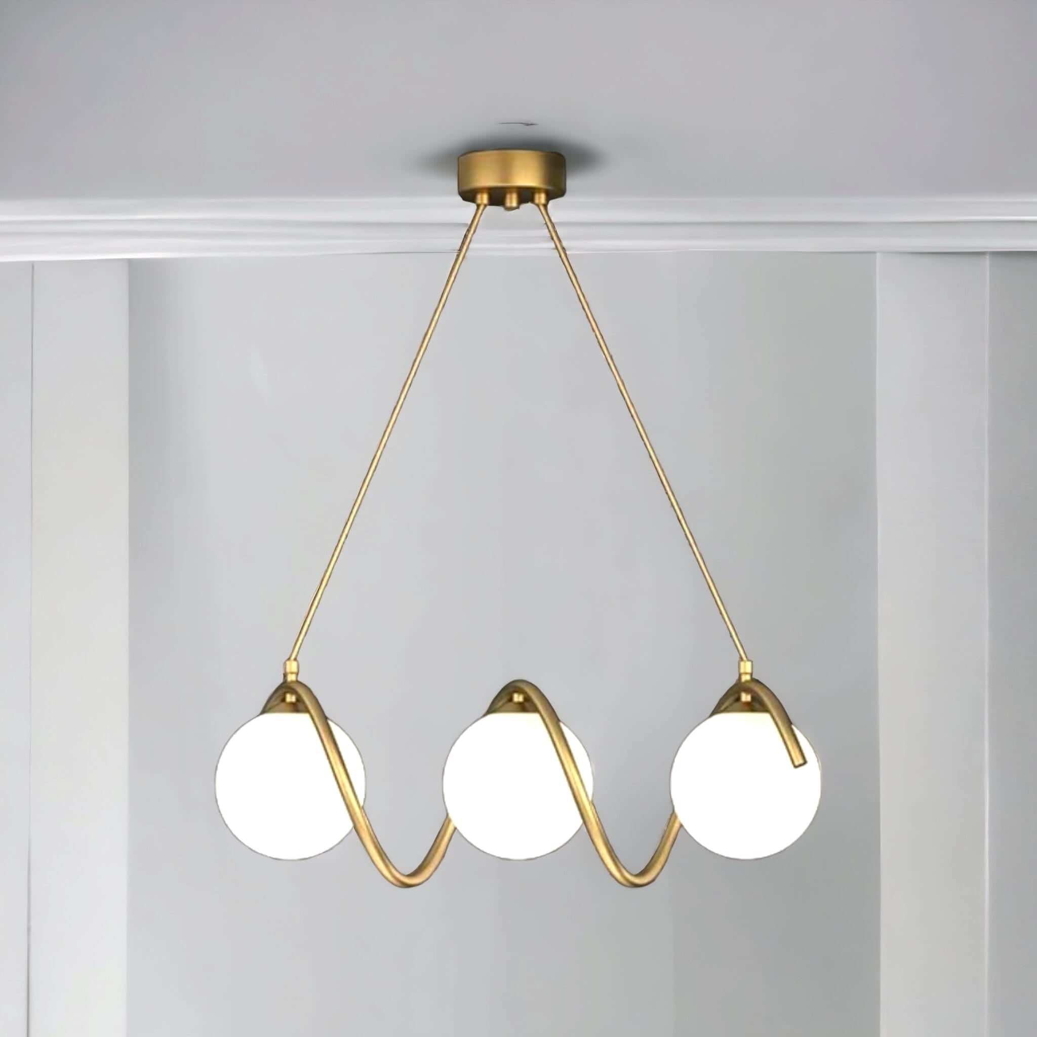 Lustra Abajur Mat Gold Liniara 3Xe27 Spiral Mx165-3 Chandeliers