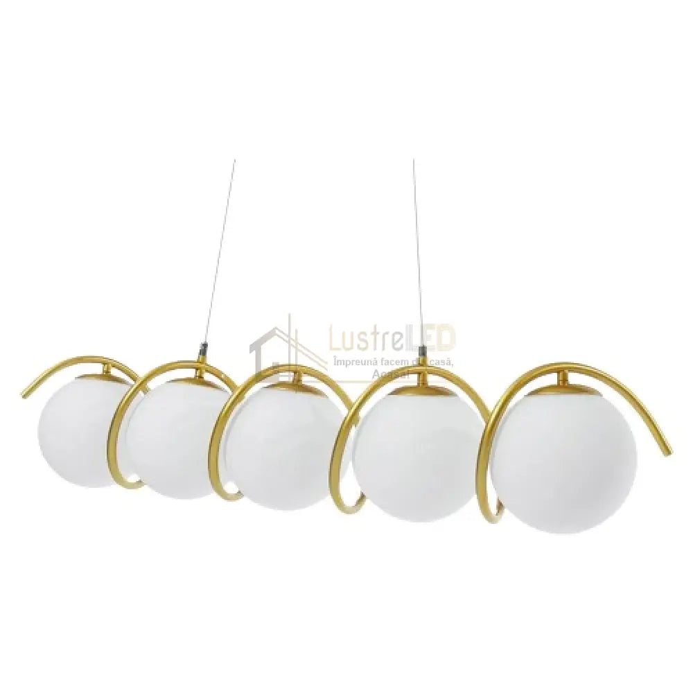 Lustra Abajur Mat Gold Liniara 5Xe27 Spiral Mx165-5 Chandeliers