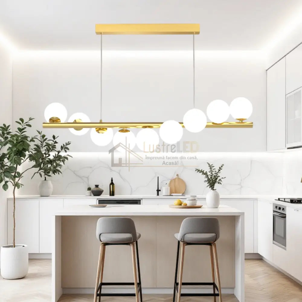 Lustra Abajur MAT GOLD Liniara DX332-9 ABAJUR / AURIE Chandeliers