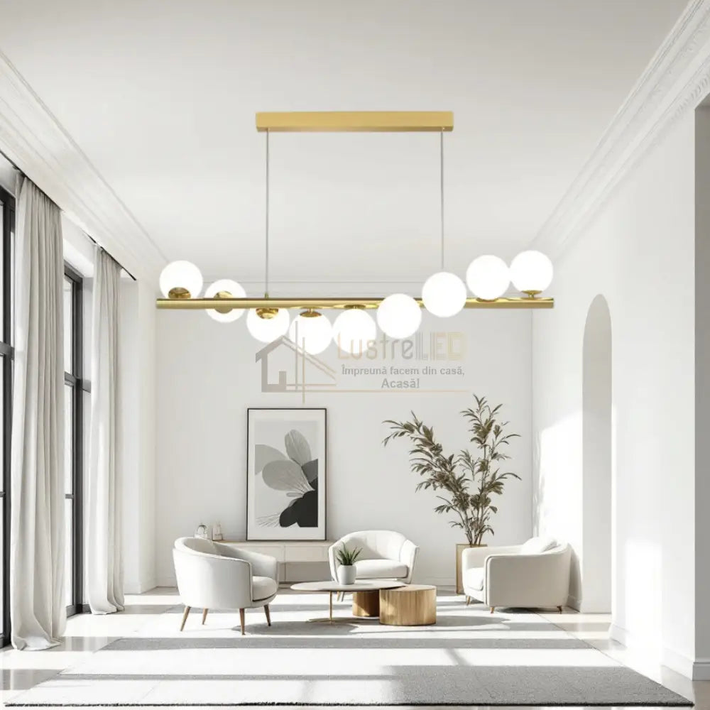 Lustra Abajur MAT GOLD Liniara DX332-9 ABAJUR / AURIE Chandeliers