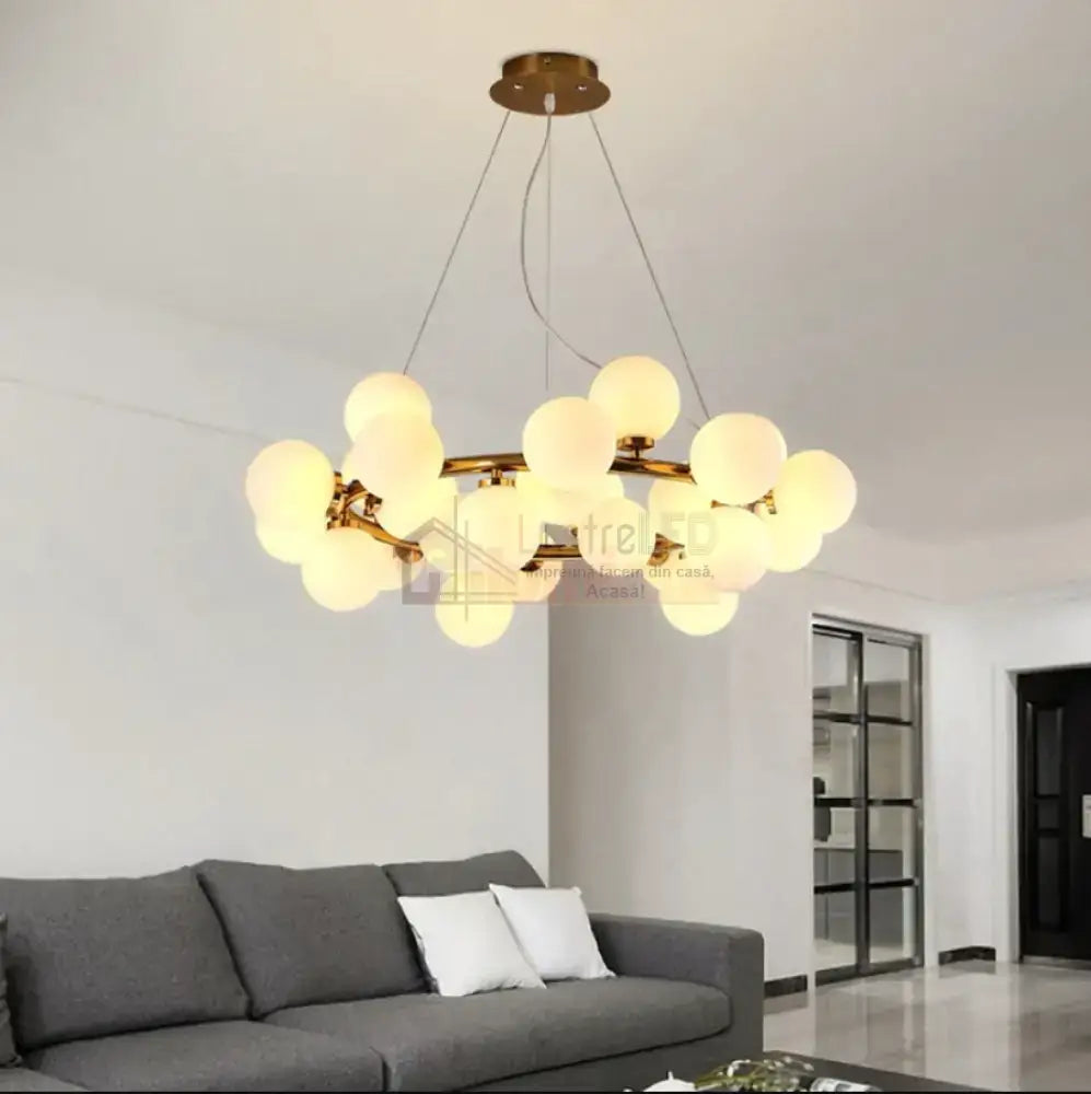 Lustra Abajur Mat Gold Rotunda 15Xg9 50Cm Chandeliers