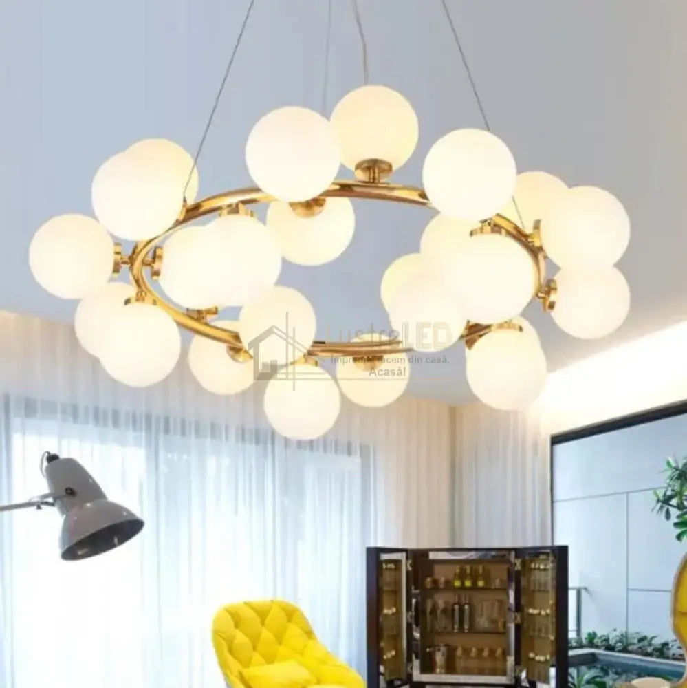 Lustra Abajur Mat Gold Rotunda 25Xg9 70Cm Chandeliers