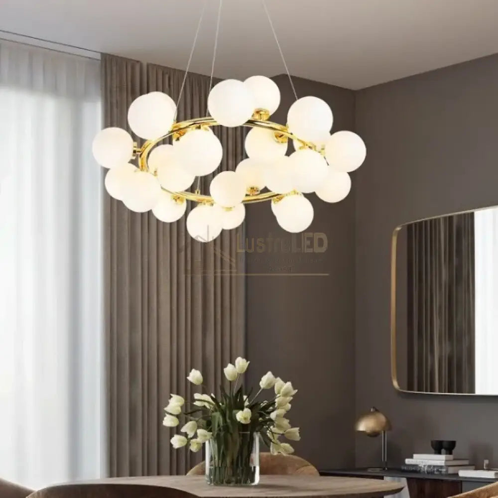 Lustra Abajur Mat Gold Rotunda 25Xg9 70Cm Chandeliers