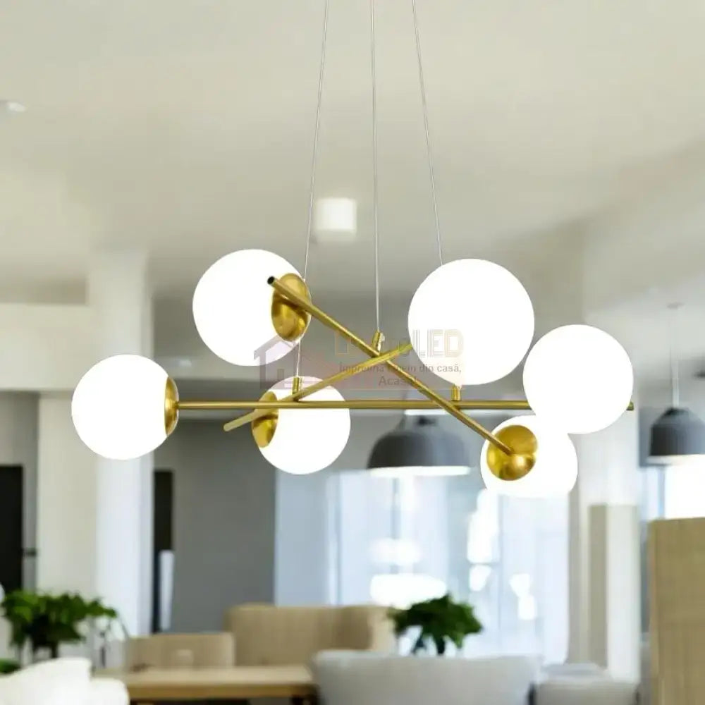 Lustra Abajur MAT GOLD 6xE27 F0010/6 AURIE / ABAJUR Chandeliers