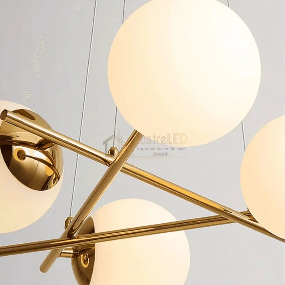 Lustra Abajur MAT Gold Suspendata 6xE27 AURIE / ABAJUR Chandeliers