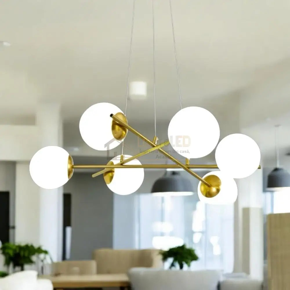 Lustra Abajur MAT GOLD 6xE27 F0010/6 ABAJUR / AURIE Chandeliers