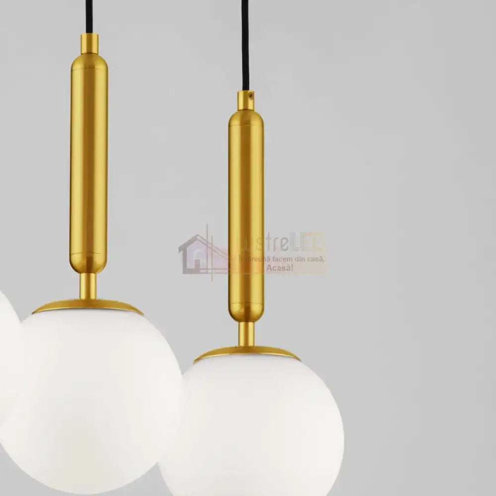 Lustra Abajur Mat Gold Suspendata Liniara Ty5128-3 Chandeliers