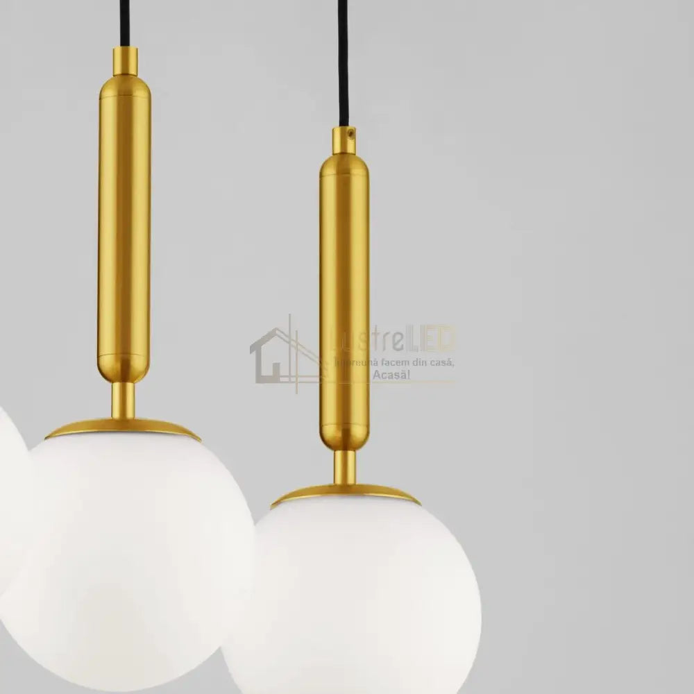 Lustra Abajur Mat Gold Suspendata Liniara Ty5128-3 Chandeliers