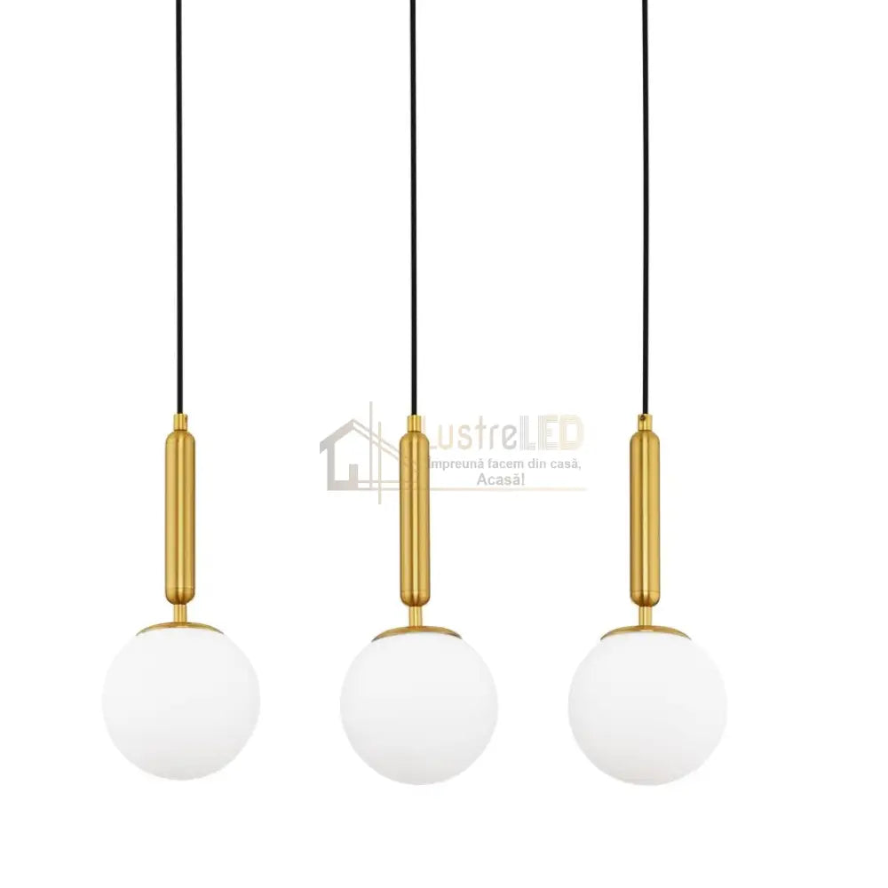 Lustra Abajur Mat Gold Suspendata Liniara Ty5128-3 Chandeliers