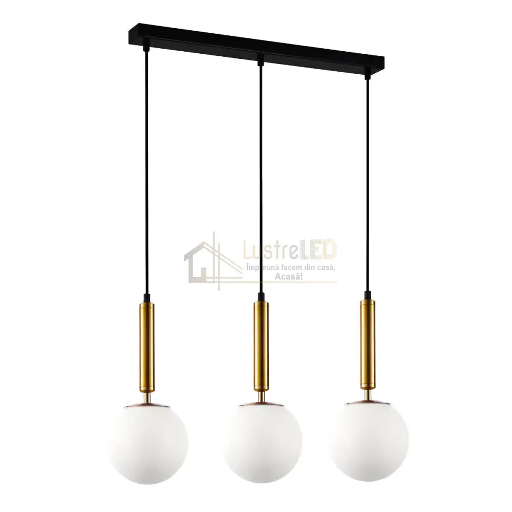 Lustra Abajur Mat Gold Suspendata Liniara Ty5128-3 Chandeliers