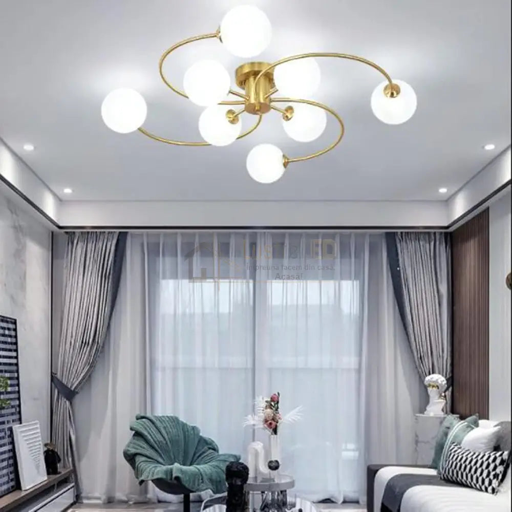 Lustra Abajur MAT Golden 8xE27 F0011/8 ABAJUR / AURIE Chandeliers