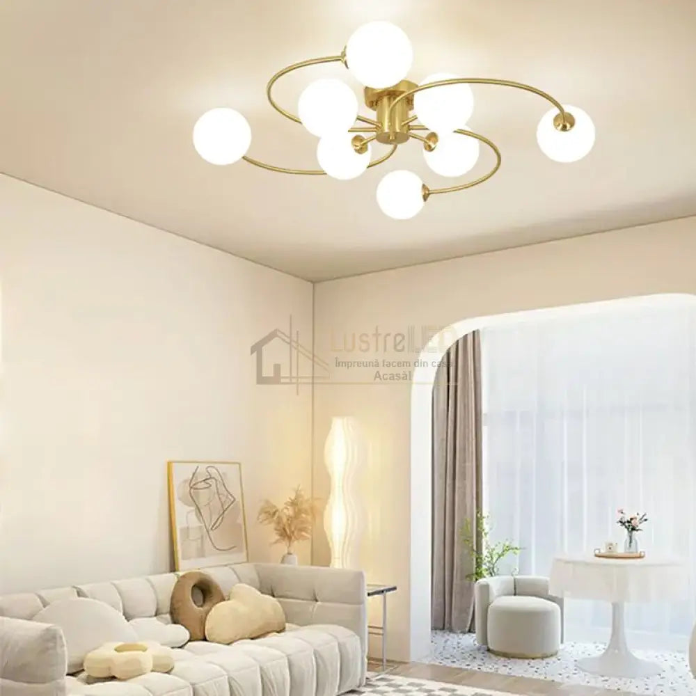Lustra Abajur MAT Golden 8xE27 F0011/8 ABAJUR / AURIE Chandeliers