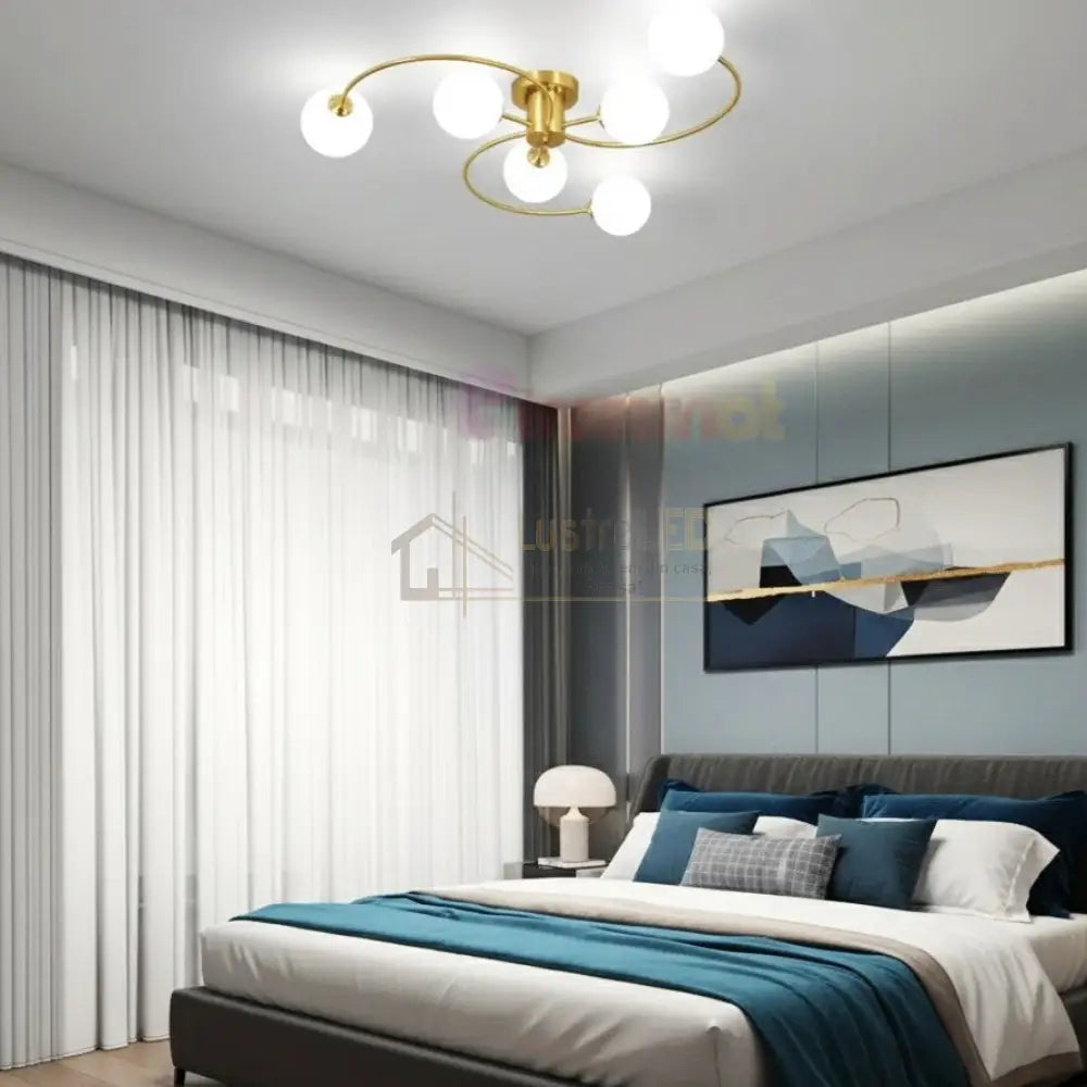Lustra Abajur MAT Golden Half Galaxy AURIE / ABAJUR Chandeliers