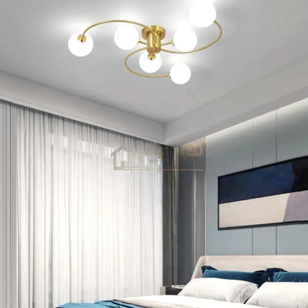 Lustra Abajur MAT Golden 6xE27 F0011/6 ABAJUR / AURIE Chandeliers