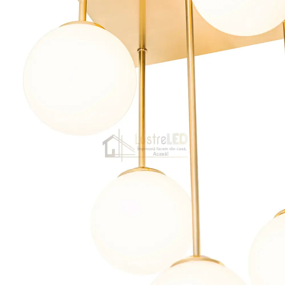 Lustra Abajur Mat Mini Serelys GOLD 5XG9 lustreled.ro