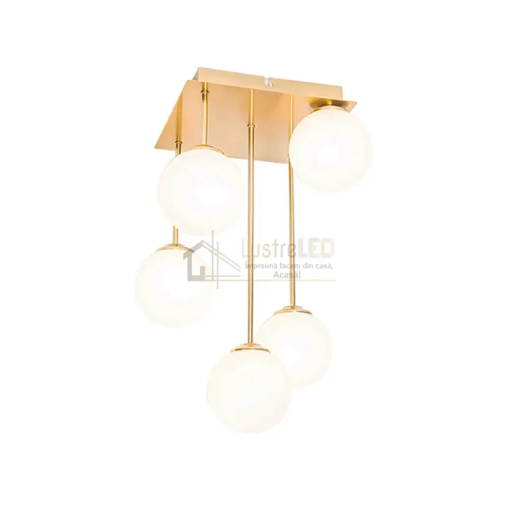 Lustra Abajur Mat Mini Serelys GOLD 5XG9 lustreled.ro