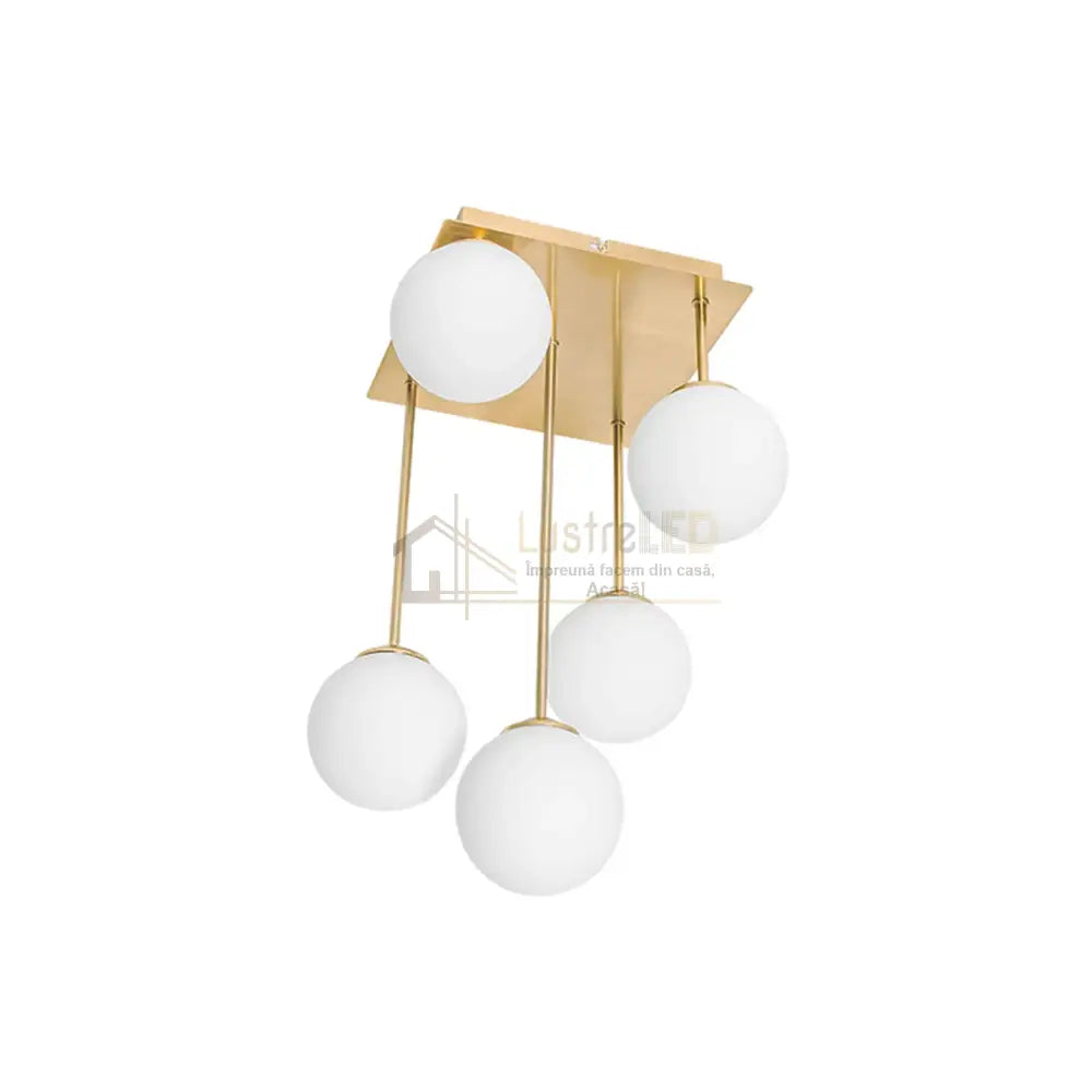 Lustra Abajur Mat Mini Serelys GOLD 5XG9 lustreled.ro