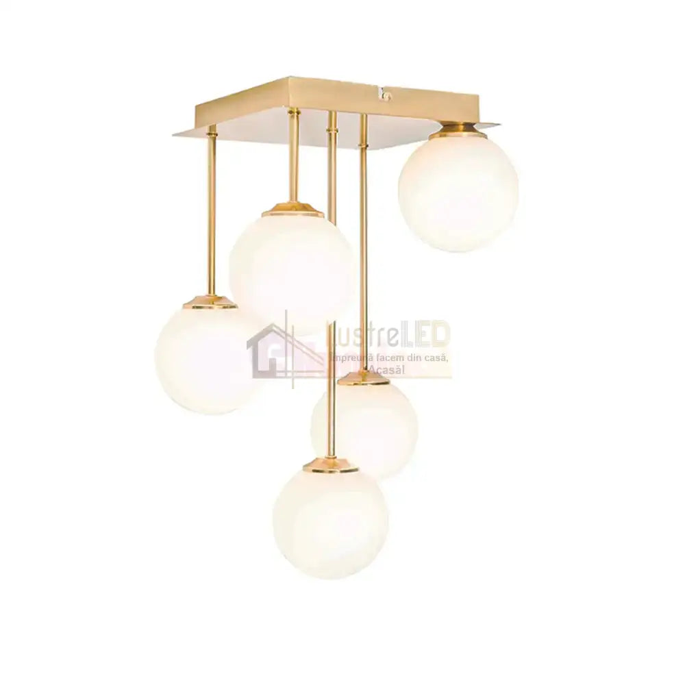 Lustra Abajur Mat Mini Serelys GOLD 5XG9 AURIE / ABAJUR Chandeliers