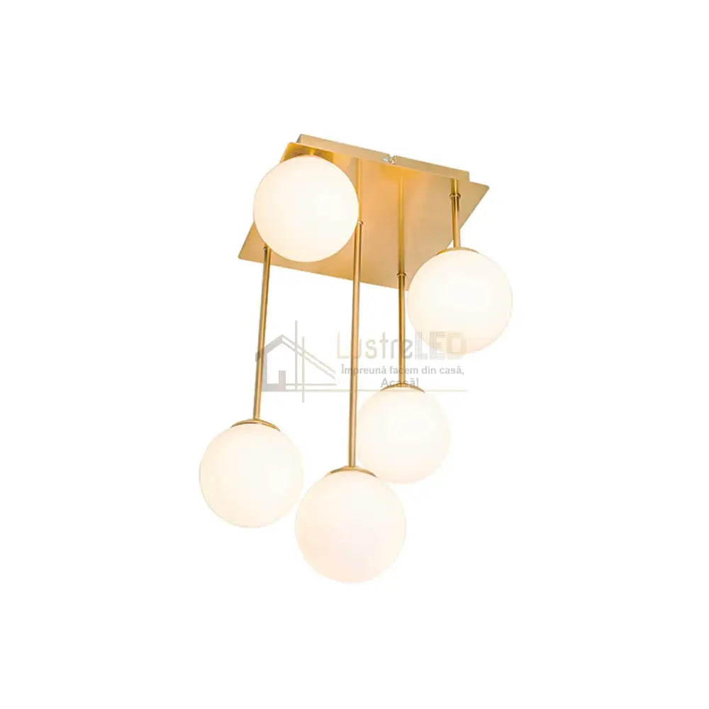 Lustra Abajur Mat Mini Serelys GOLD 5XG9 lustreled.ro