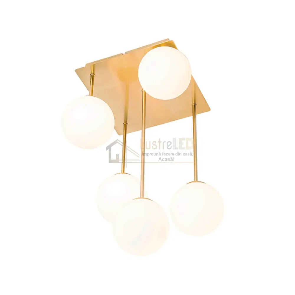 Lustra Abajur Mat Mini Serelys GOLD 5XG9 lustreled.ro