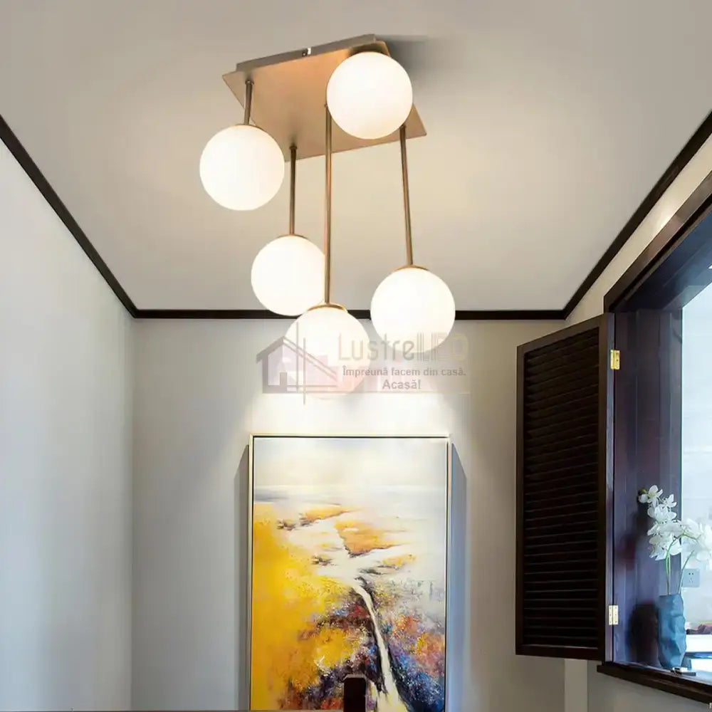 Lustra Abajur Mat Mini Serelys GOLD 5XG9 AURIE / ABAJUR Chandeliers
