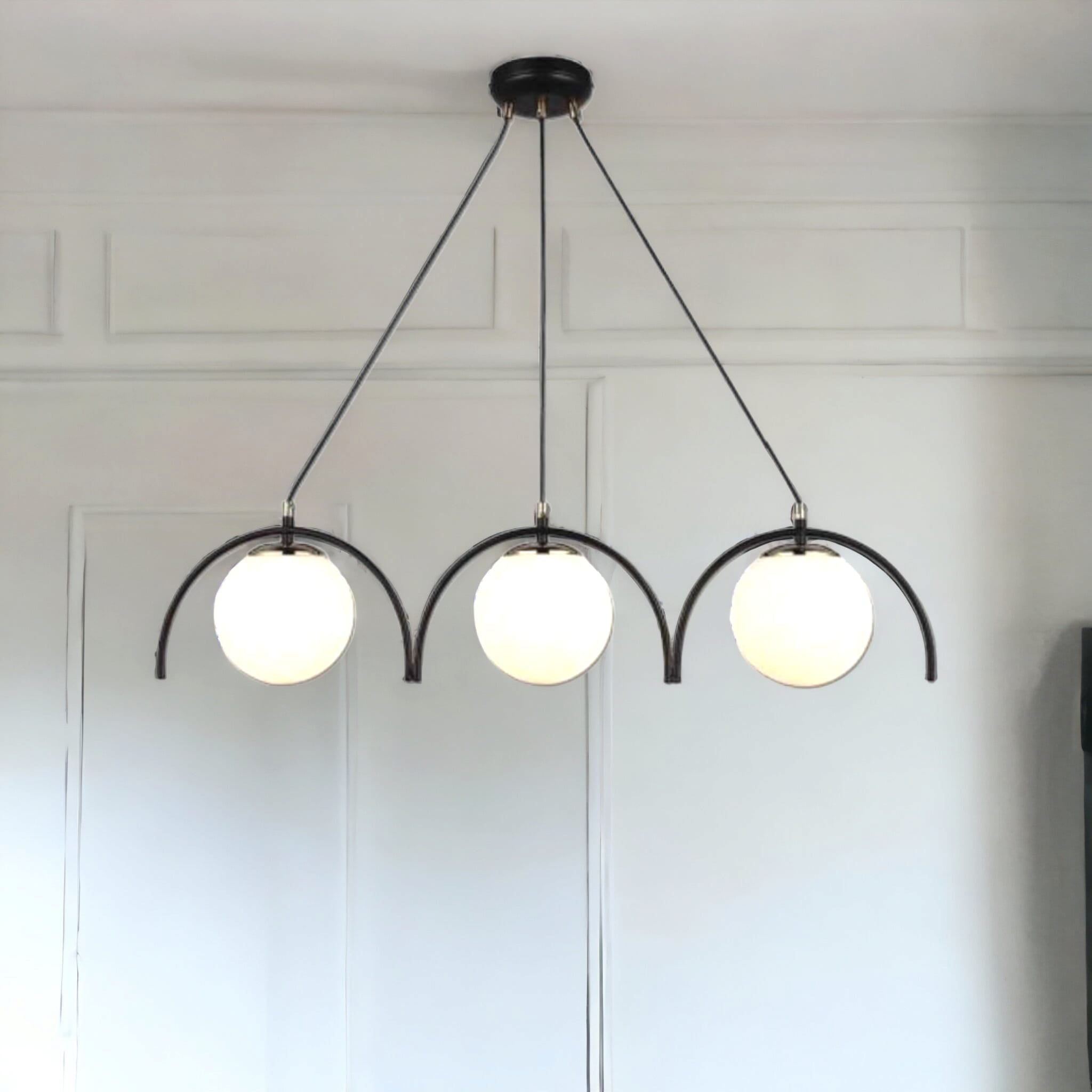 Lustra Abajur MAT Neagra 3xE27 MX420-3