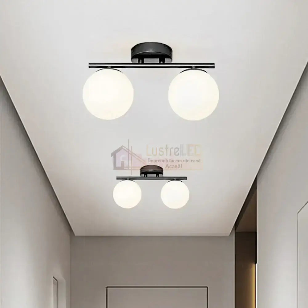 Lustra Abajur MAT Nordic Black 2xE27 DN117-2/BK NEAGRA / ABAJUR Chandeliers