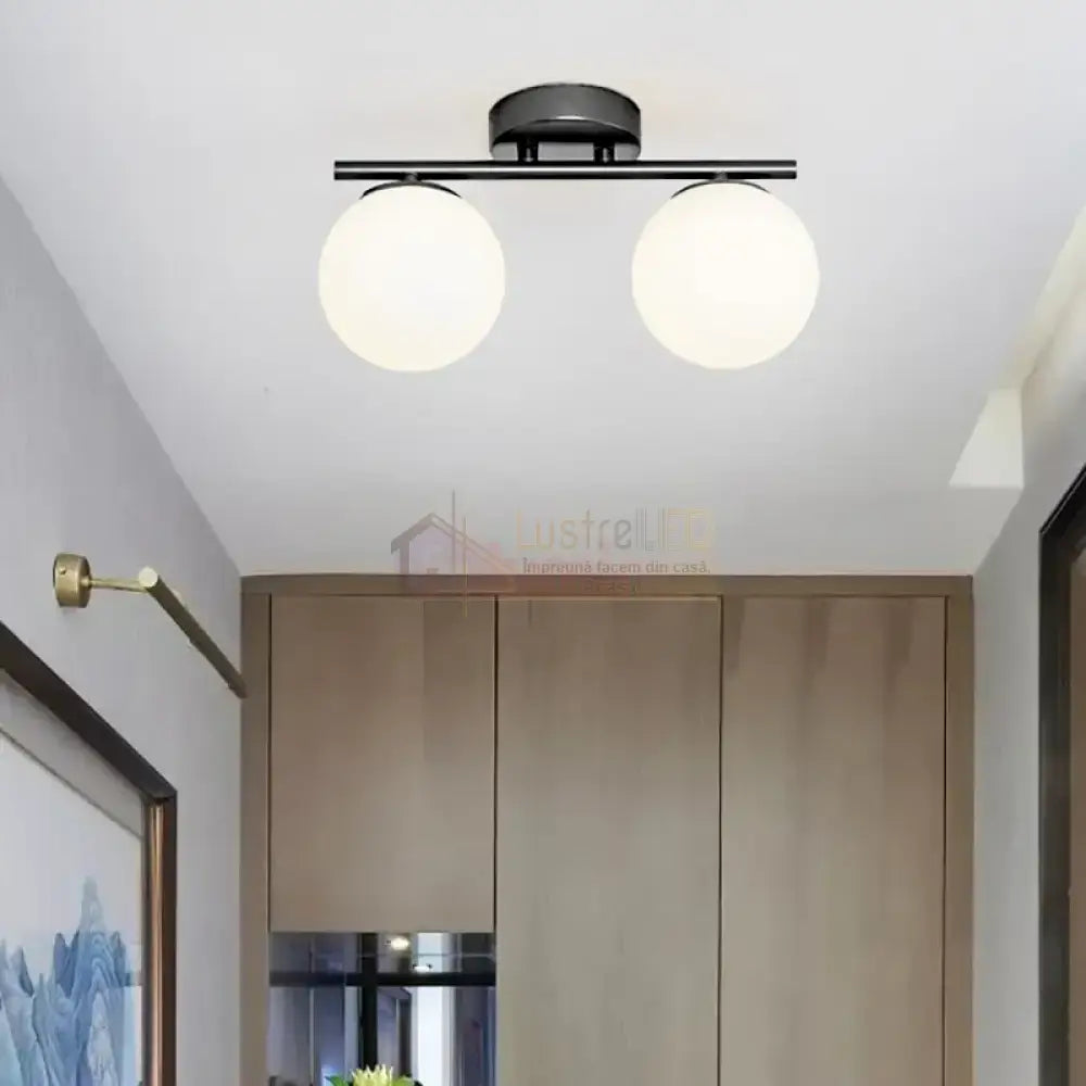 Lustra Abajur MAT Nordic Black 2xE27 DN117-2/BK NEAGRA / ABAJUR Chandeliers