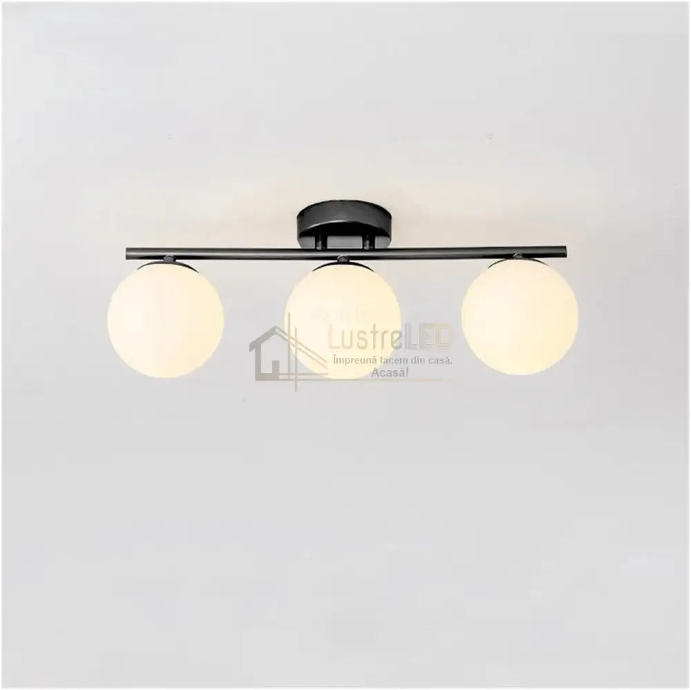 Lustra Abajur MAT Nordic Black 3xE27 DN117-3/BK lustreled.ro