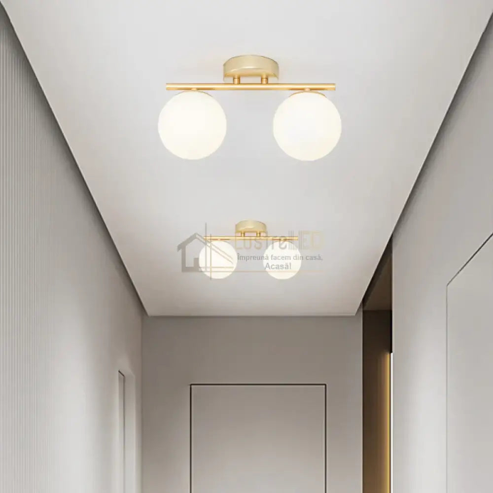 Lustra Abajur MAT Nordic GOLD 2xE27 DN117-2/GD lustreled.ro