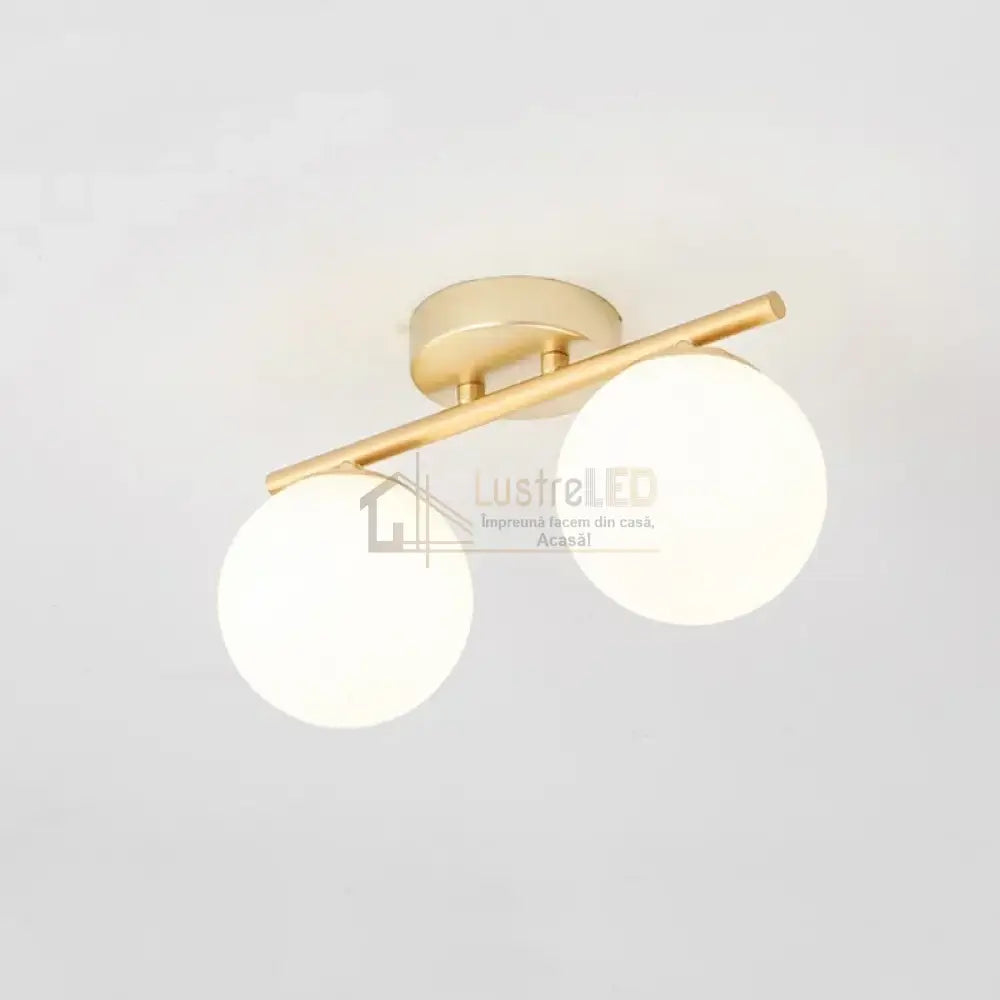 Lustra Abajur MAT Nordic GOLD 2xE27 DN117-2/GD lustreled.ro