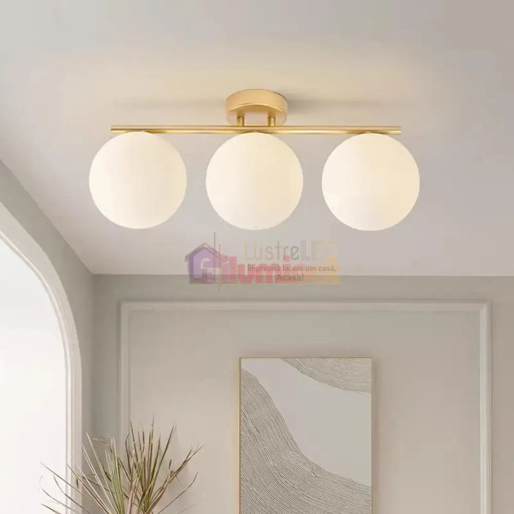 Lustra Abajur MAT Nordic GOLD 3xE27 DN117-3/GD lustreled.ro